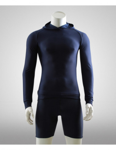 Langarm Thermo Cappuccio Navy Herren