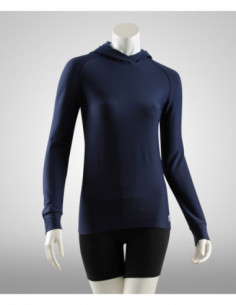 Langarm Thermo Cappuccio Navy Damen