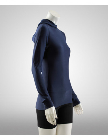 Langarm Thermo Cappuccio Navy Damen